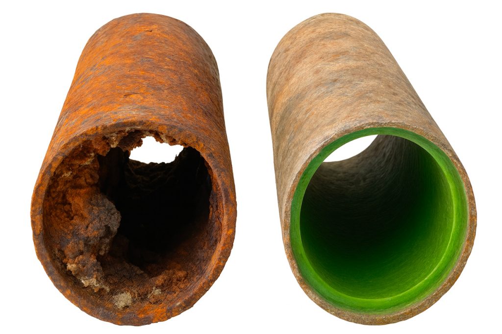 Chemisage des canalisations anciennes dans les Alpes Maritimes