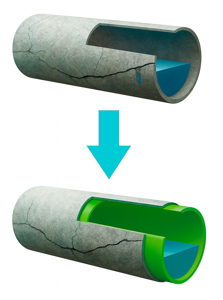 Chemisage des canalisations anciennes dans les Alpes Maritimes